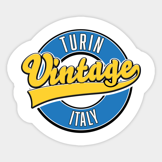 Turin italy vintage style logo Sticker by nickemporium1